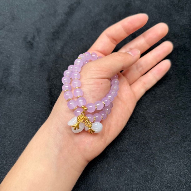 天然紫玉髓手串-v1427-多样性发一