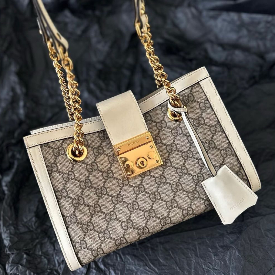 95新 GUCCI/古驰 白色padlock老款/0643