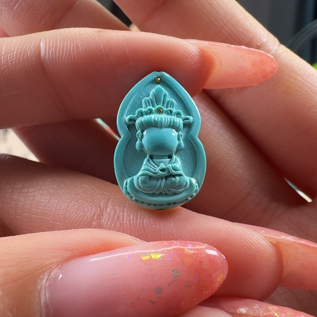 绿松石未镶嵌吊坠(不含链)观音无相