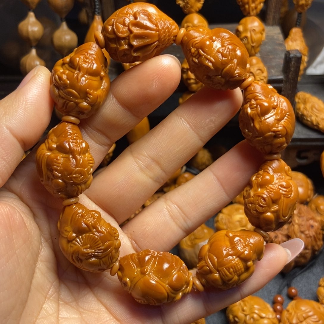 【闪购商品】手串/手链橄榄核向*花官帽财神