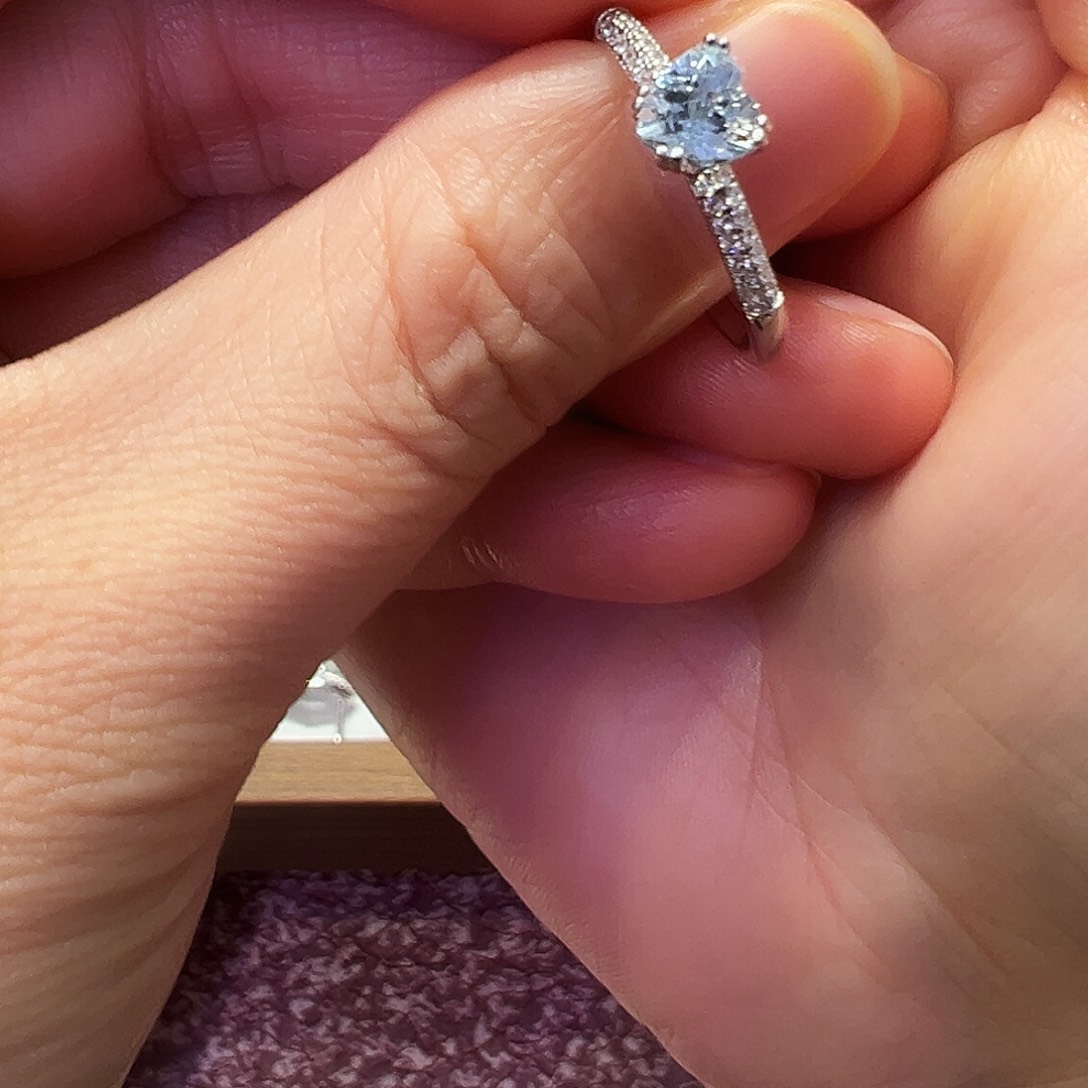 S***o银S925镶嵌海蓝宝石戒圈拍三单发一单19号