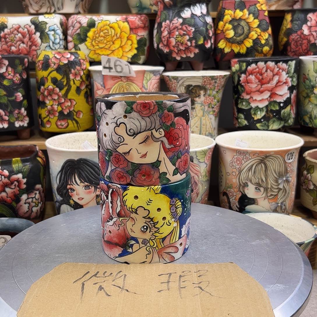 景德镇陶瓷花盆口7.5高7.5