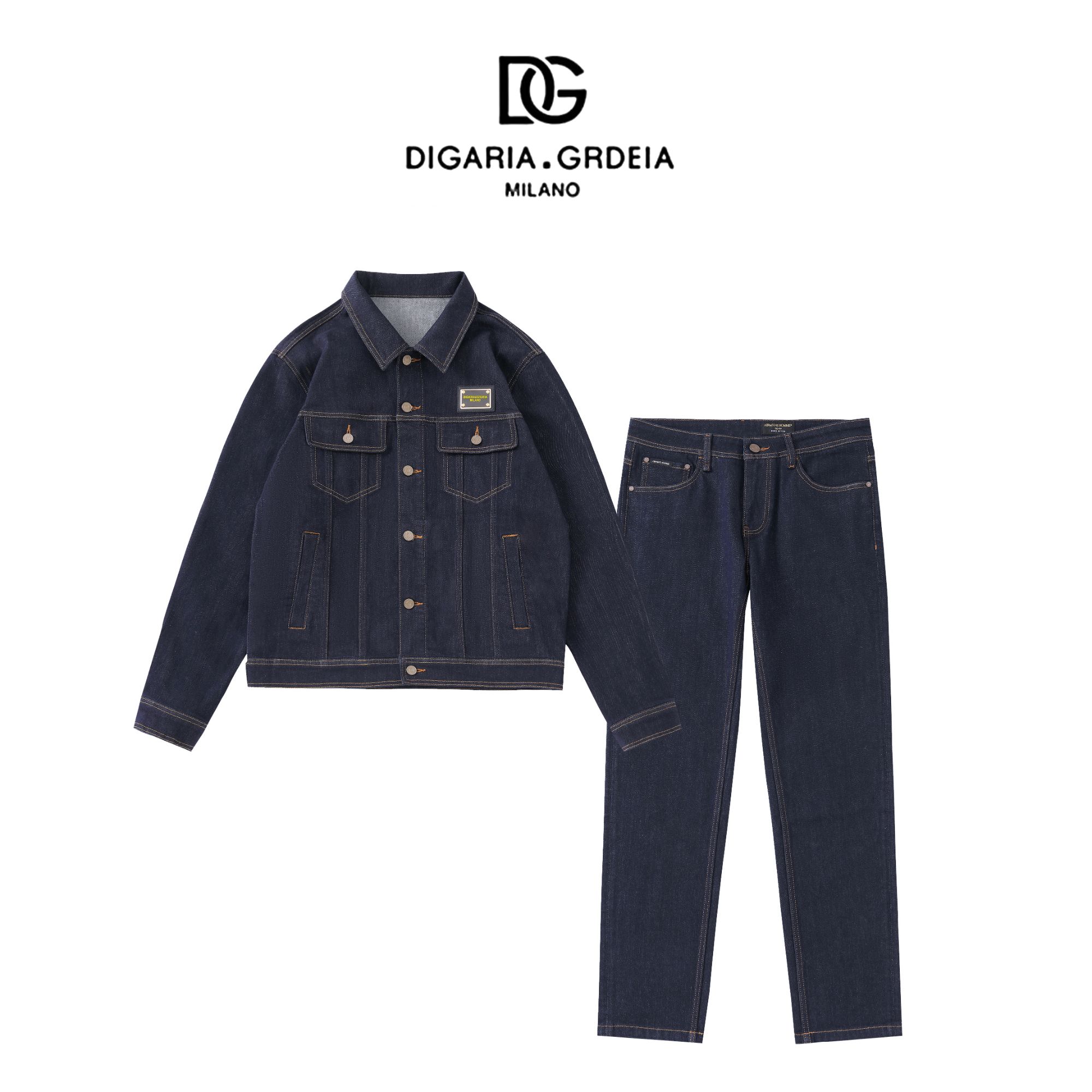 DIGARIA&GRDEIA迪噶雅春季新款简约高级款男款牛仔外套裤子套装