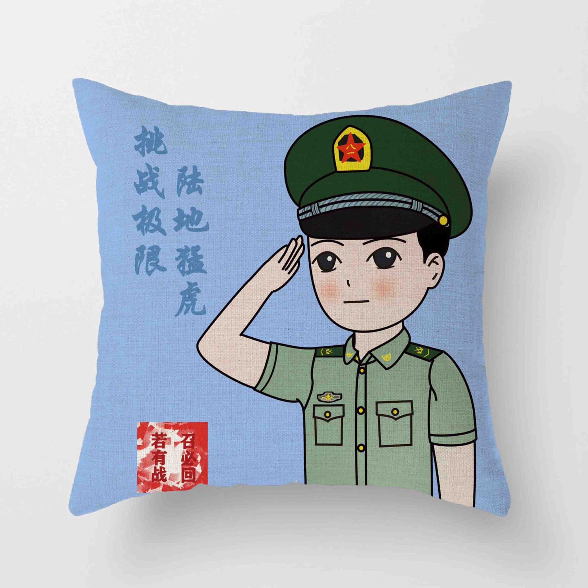 供应礼物 好棉麻单面人物印花抱枕含枕芯