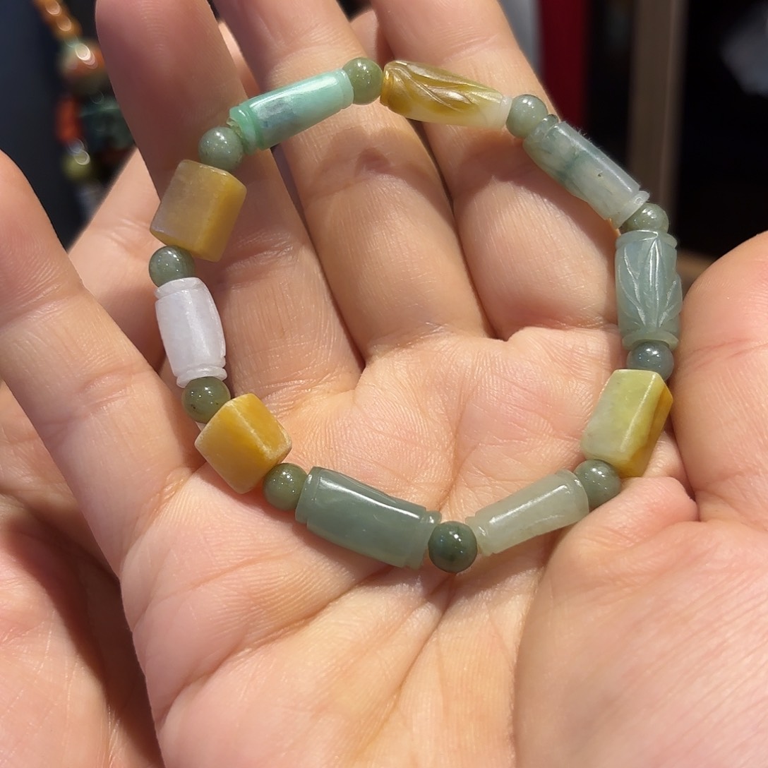 翡翠手链未镶嵌原创