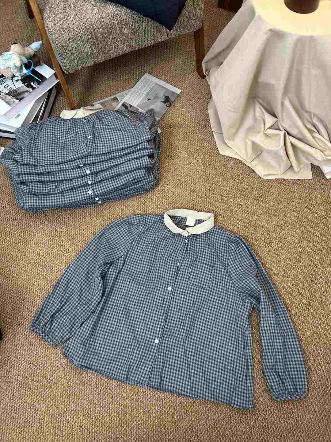 【奈野喜】韩国正品代购/ 磨毛格子衬衫【NO退NO换】