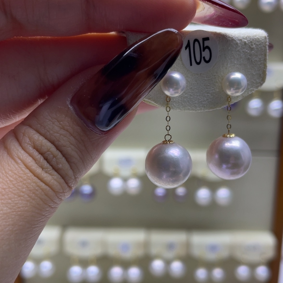 淡水珍珠耳饰18K金镶嵌