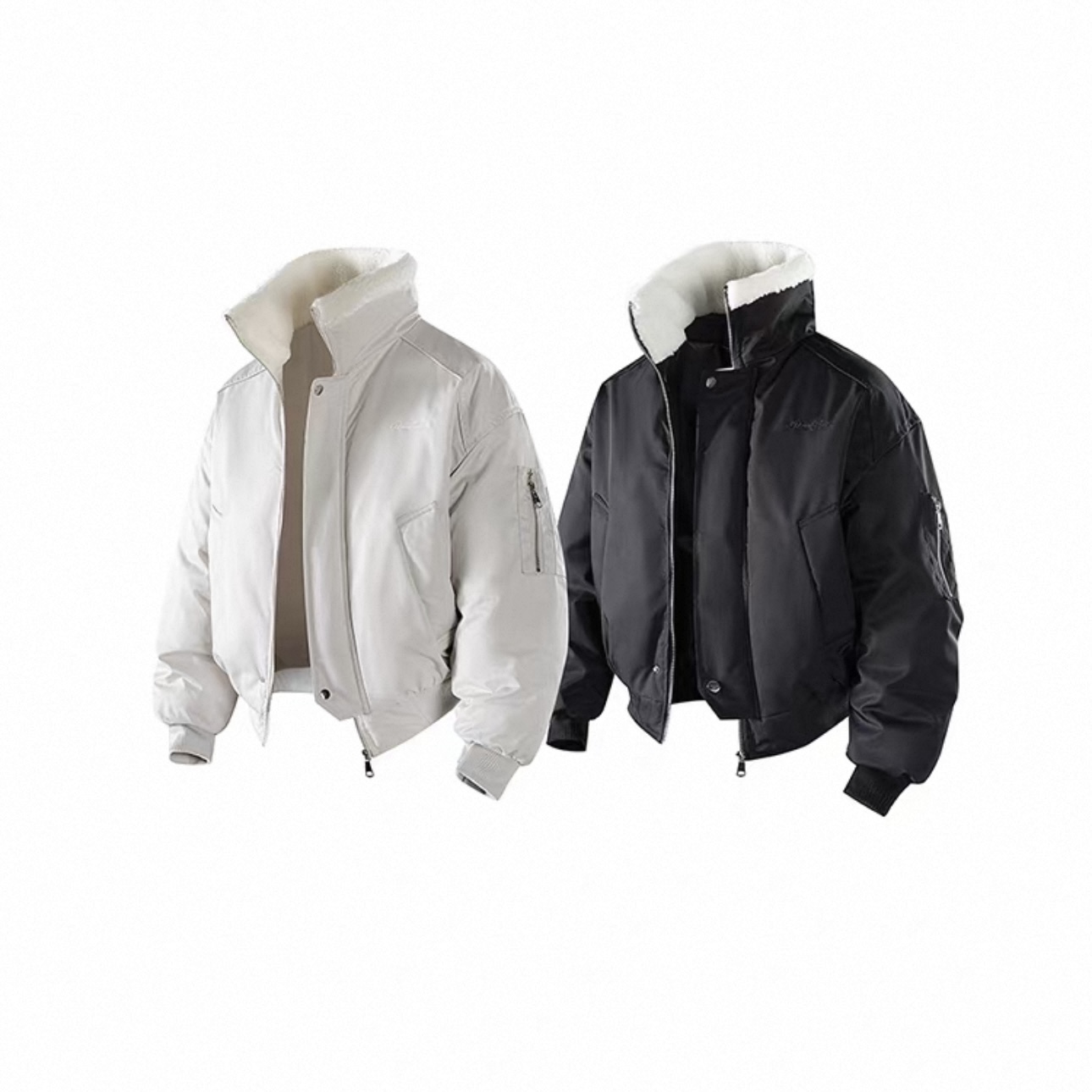 冬季加厚棉袄男女保暖立领毛领夹棉座山雕外套-5005