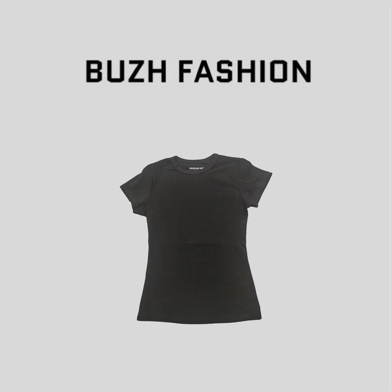 BUZH2025夏季新款圆领纯色净版修身百搭短袖T