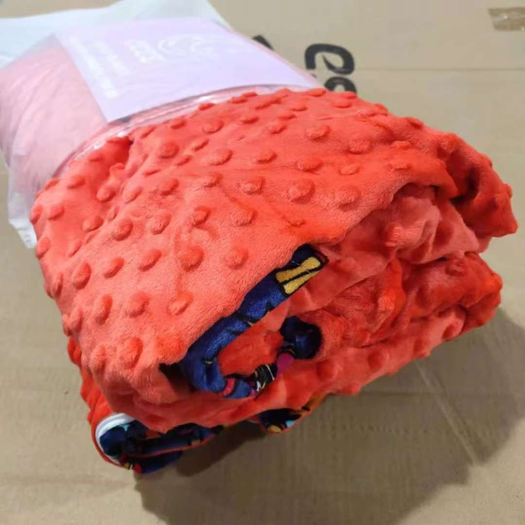 橘红色AB面 平绒安抚被套 尺寸160*200