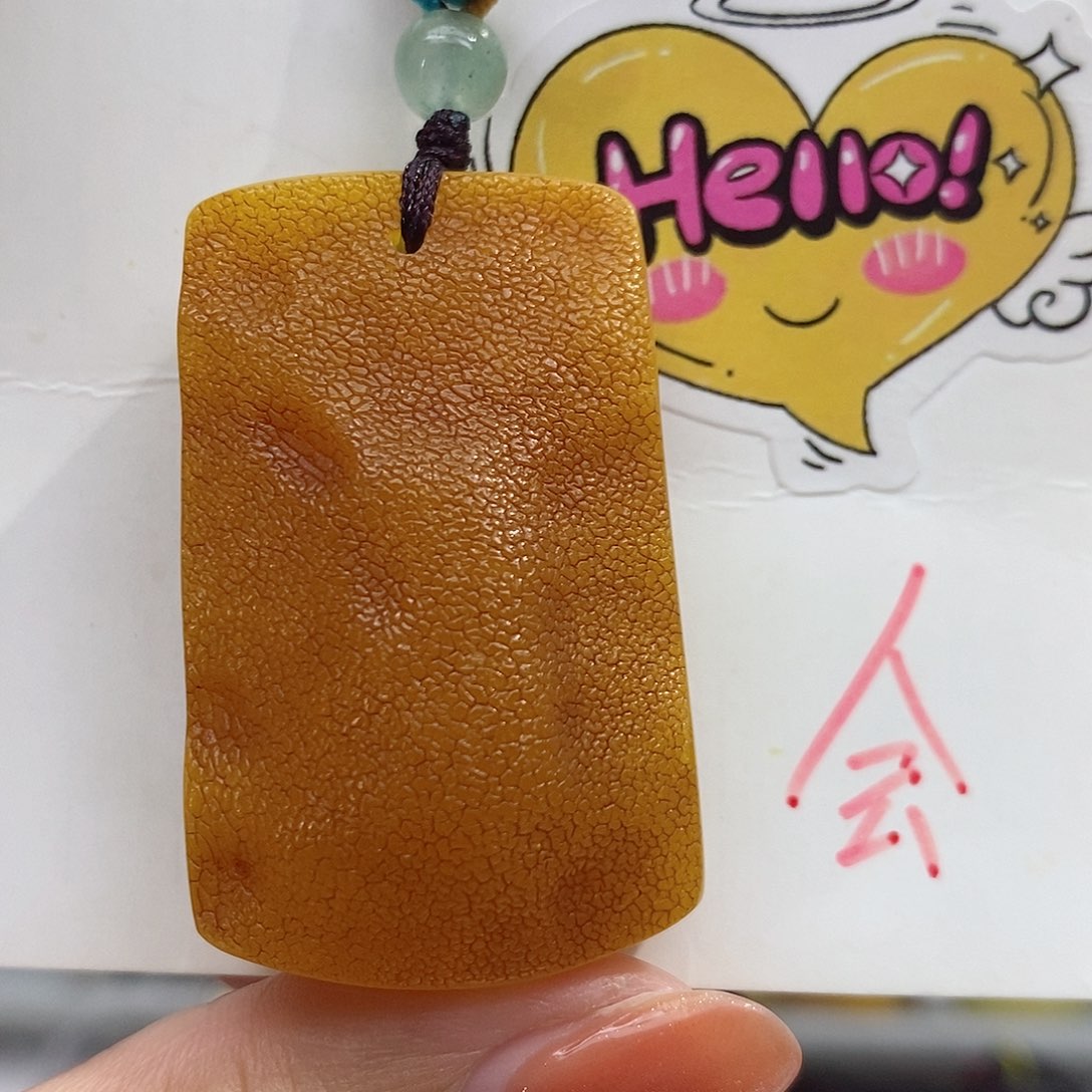 定制琥珀未镶嵌蜜蜡吊坠项链