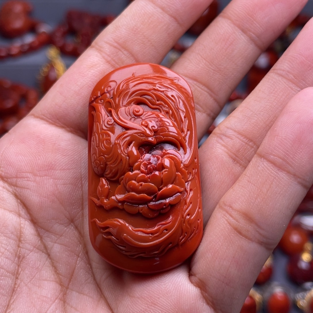 南红玛瑙未镶嵌珠宝奇石凤凰牌吊坠