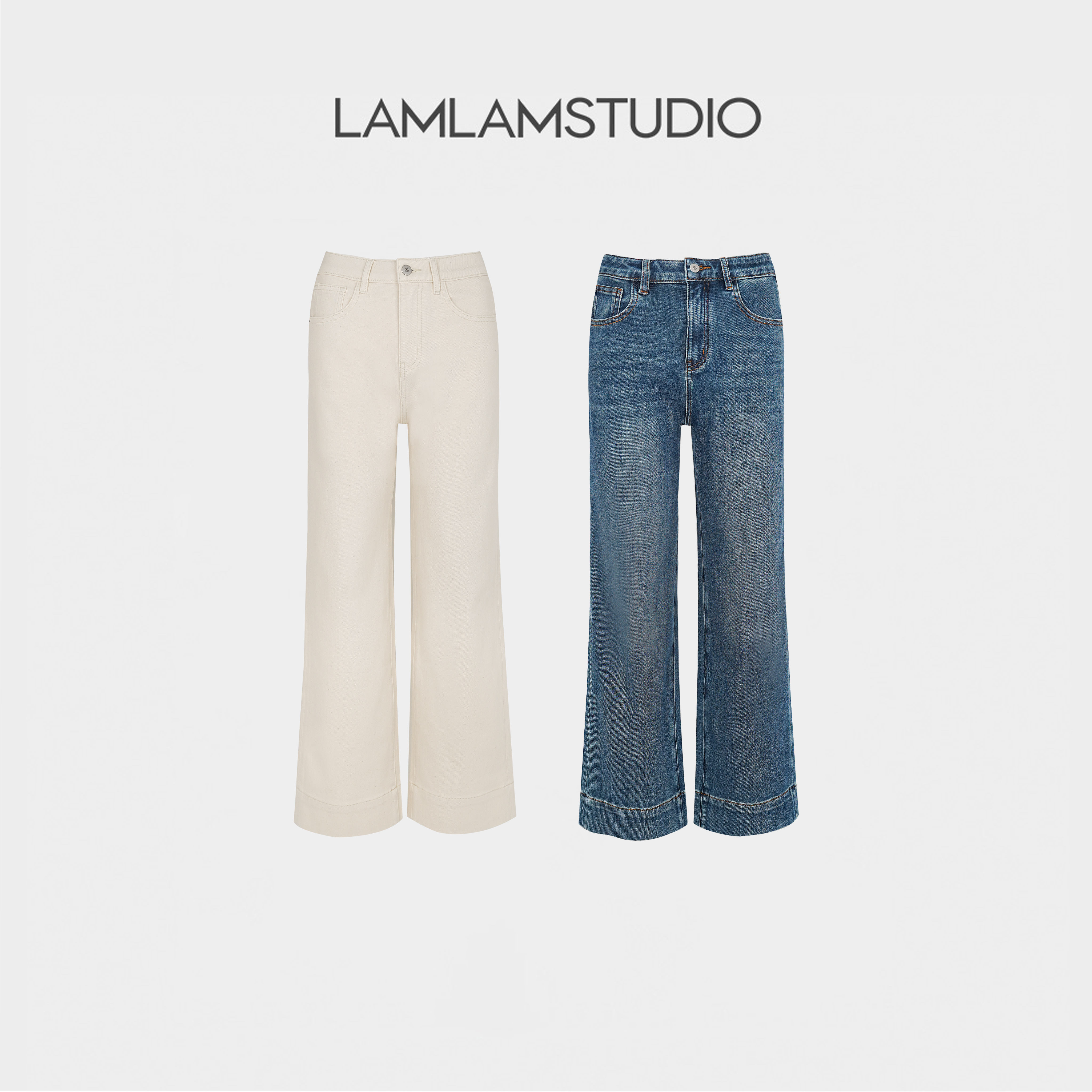 “蓝白序章”【莱赛尔】四面弹日本进口YKK拉链牛仔裤 张一琳 G411N