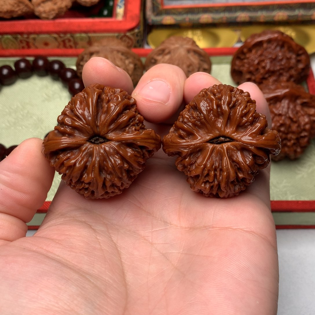 文玩核桃把件珍*44尺全品南疆石狮子头