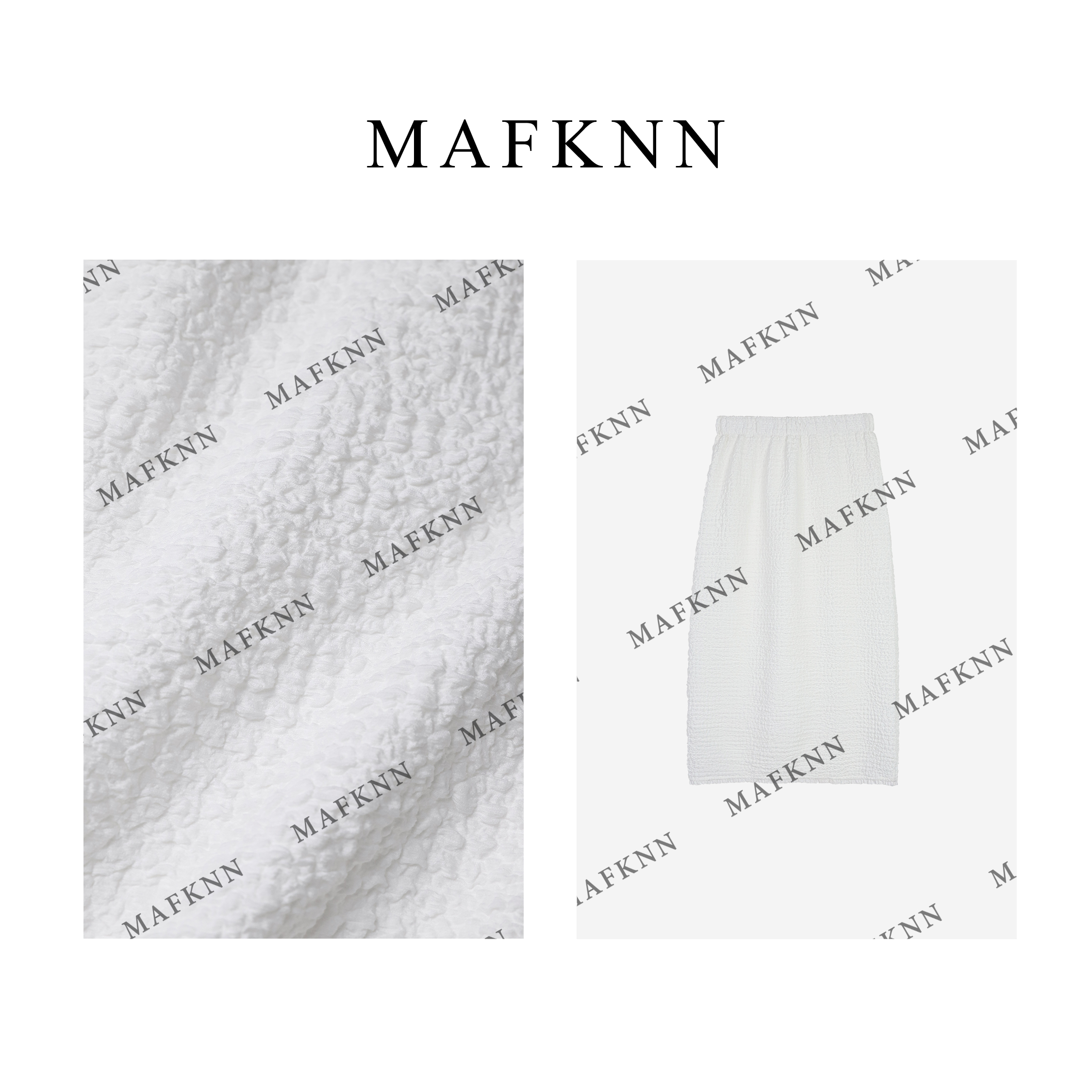 MAFKNN/玛肯时尚休闲简约纯色百搭松紧腰夏季半身裙MK12711