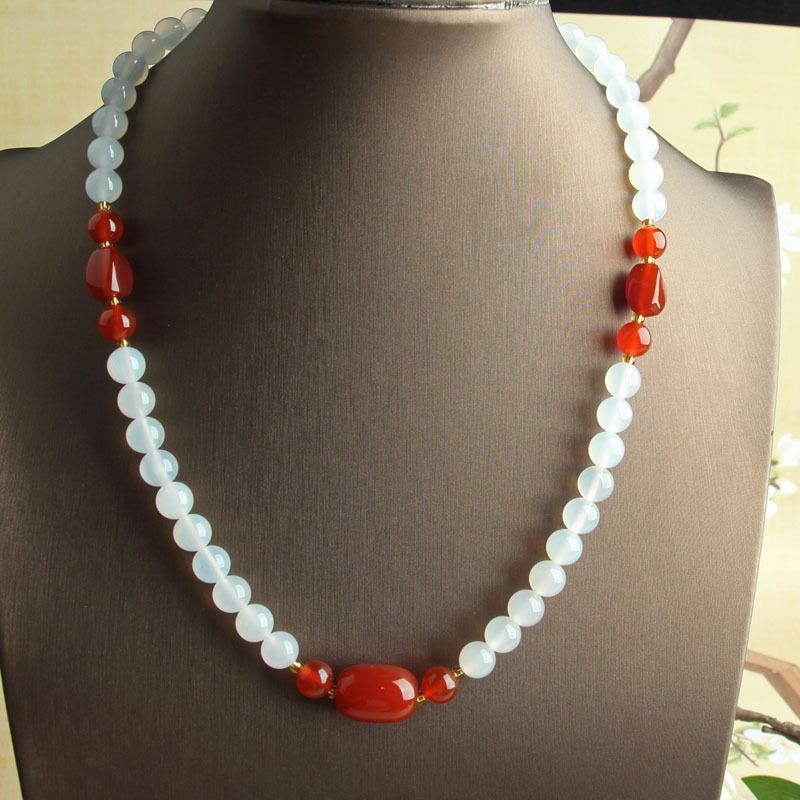 1-白玛瑙项链DIY妈妈链 项链