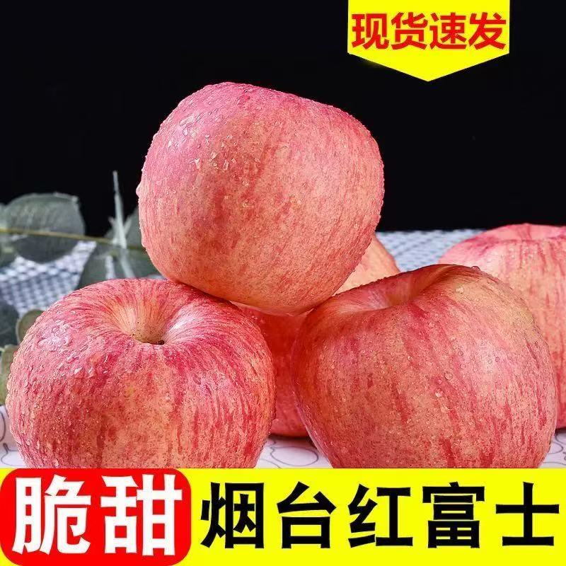 山东烟台红富士苹果脆甜产地直发带箱9-10斤