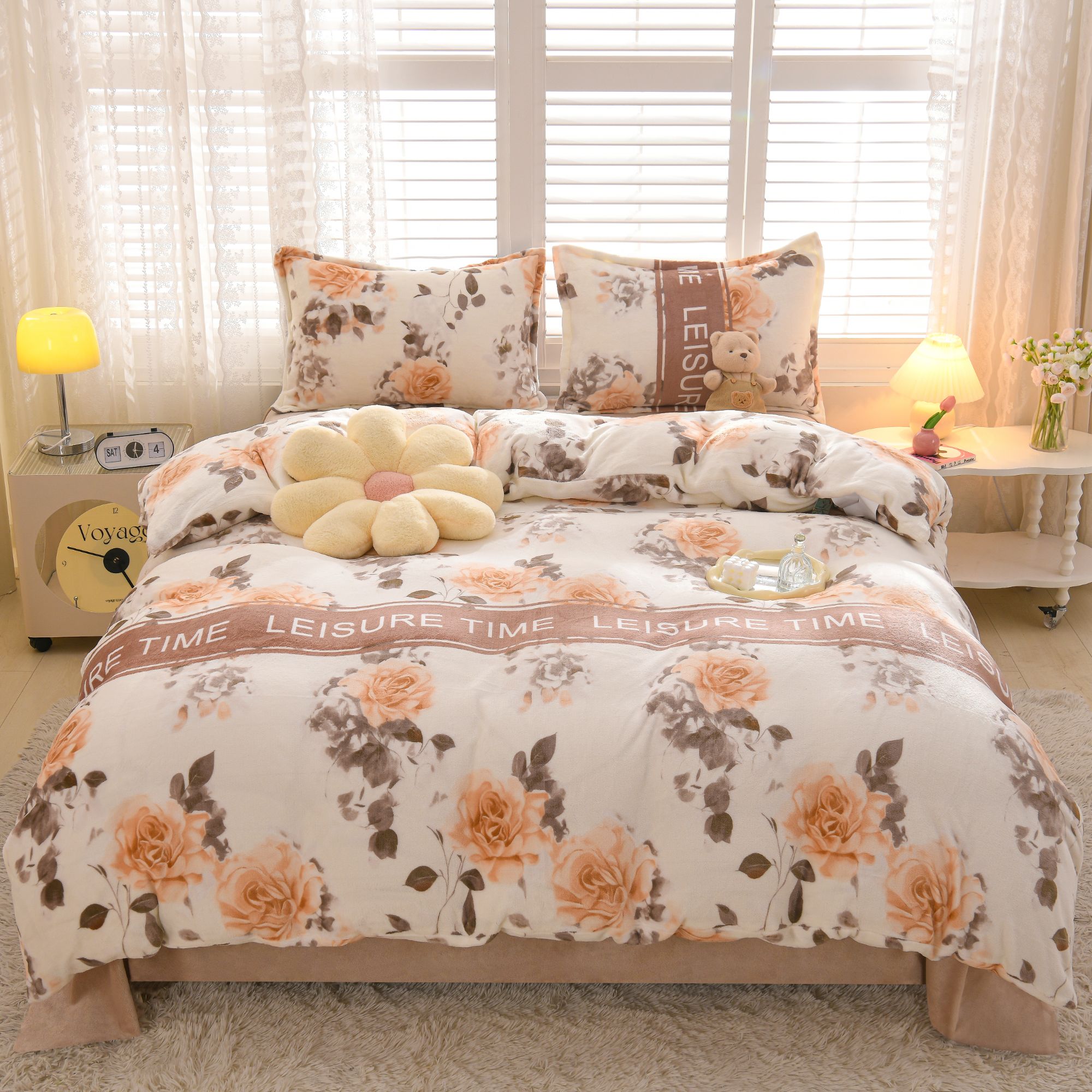 冬季新款高克重加厚牛奶绒双面床品套件