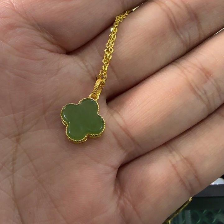 和田玉（碧玉）银S925镶嵌颈饰