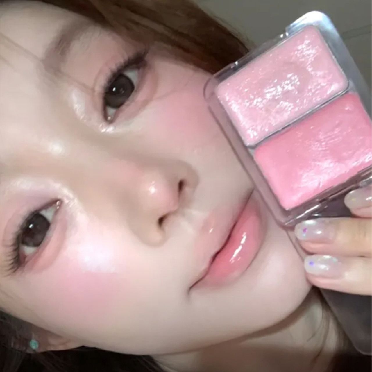 【水光透亮】韩系水光肌之神!双拼水光腮红膏高光膨胀色脸部自然
