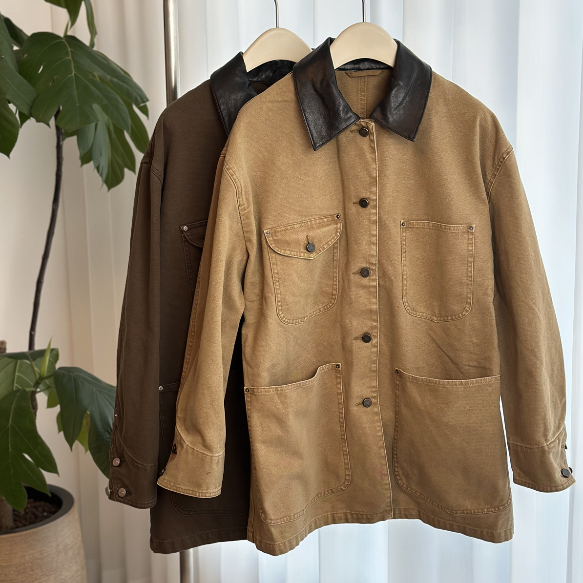 CJ 巴恩风皮领外套