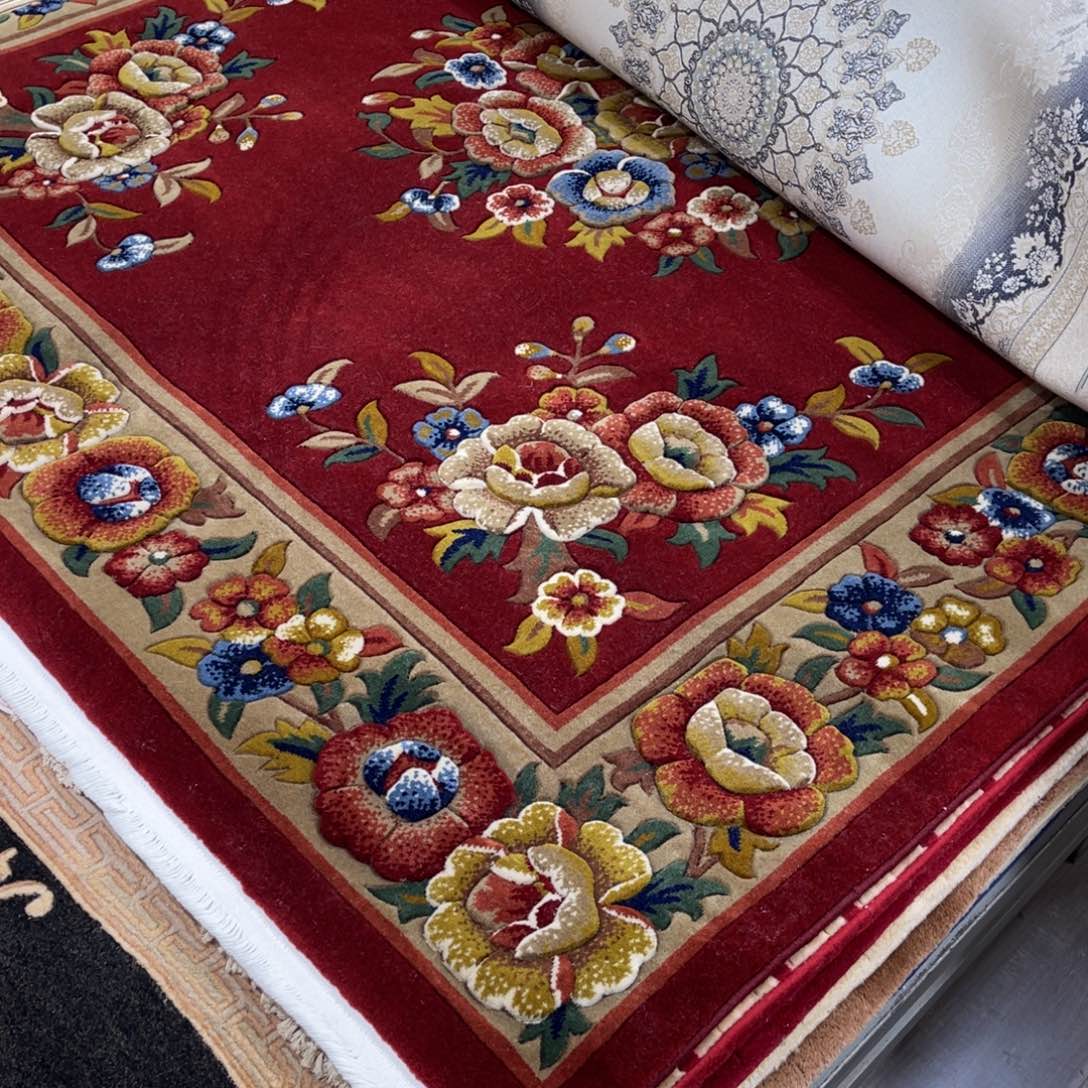 m***羊毛1.8×2米纯羊毛加厚立体花地毯