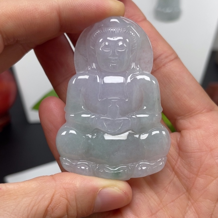 翡翠未镶嵌颈饰天然缅甸翡翠A货观音57号