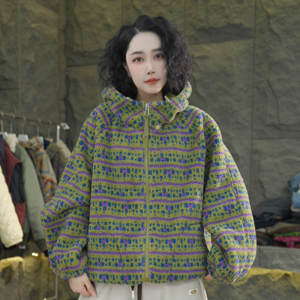 P01 冬季棉服女款防风外套连帽加厚时尚保暖宽松休闲百搭棉衣
