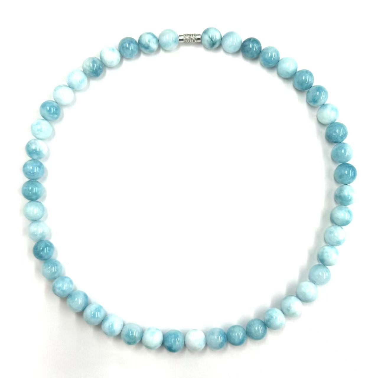 x832-国风简约款素圈海纹石圆珠妈妈链毛衣链-赠礼盒