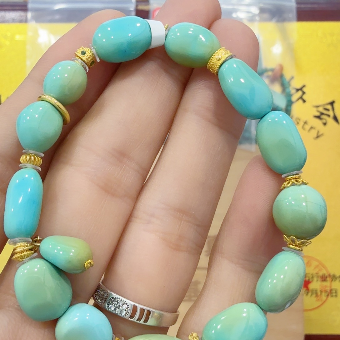 绿松石18K金镶嵌配饰