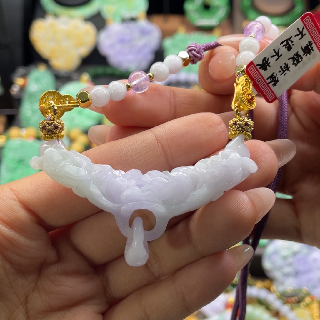 翡翠未镶嵌颈饰代编织