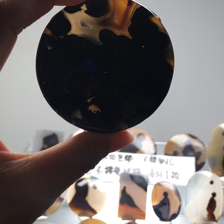 玛瑙/玉髓银S925镀金镶嵌珠宝半成品20有霞