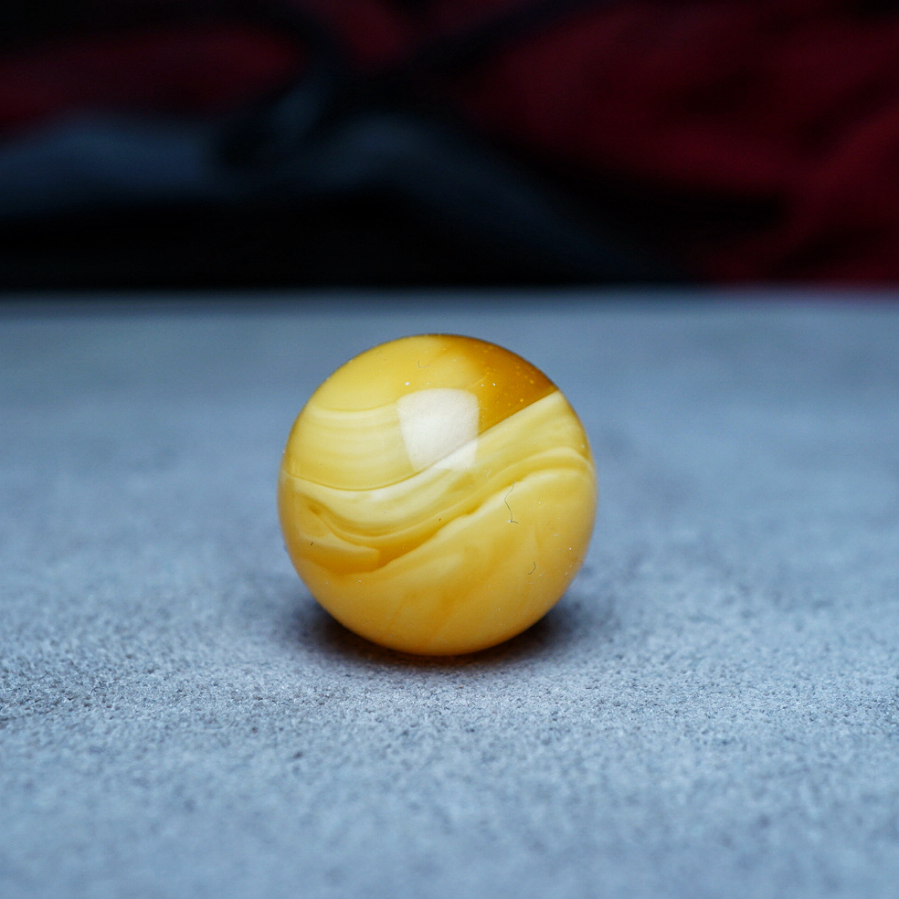 【段掌柜·17.7mm氧化天眼拉丝橙橘妖花款】蜜蜡圆珠（打孔不予退货）