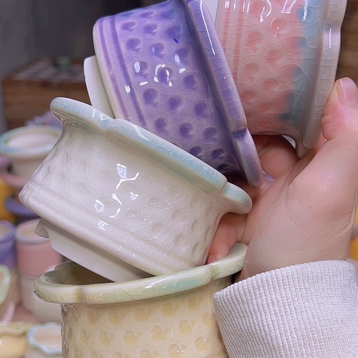 红陶陶瓷花盆当场满12包邮