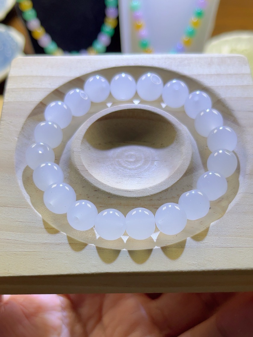 正品F卡10MM缅A白冰珠子多样性发一（BB010)