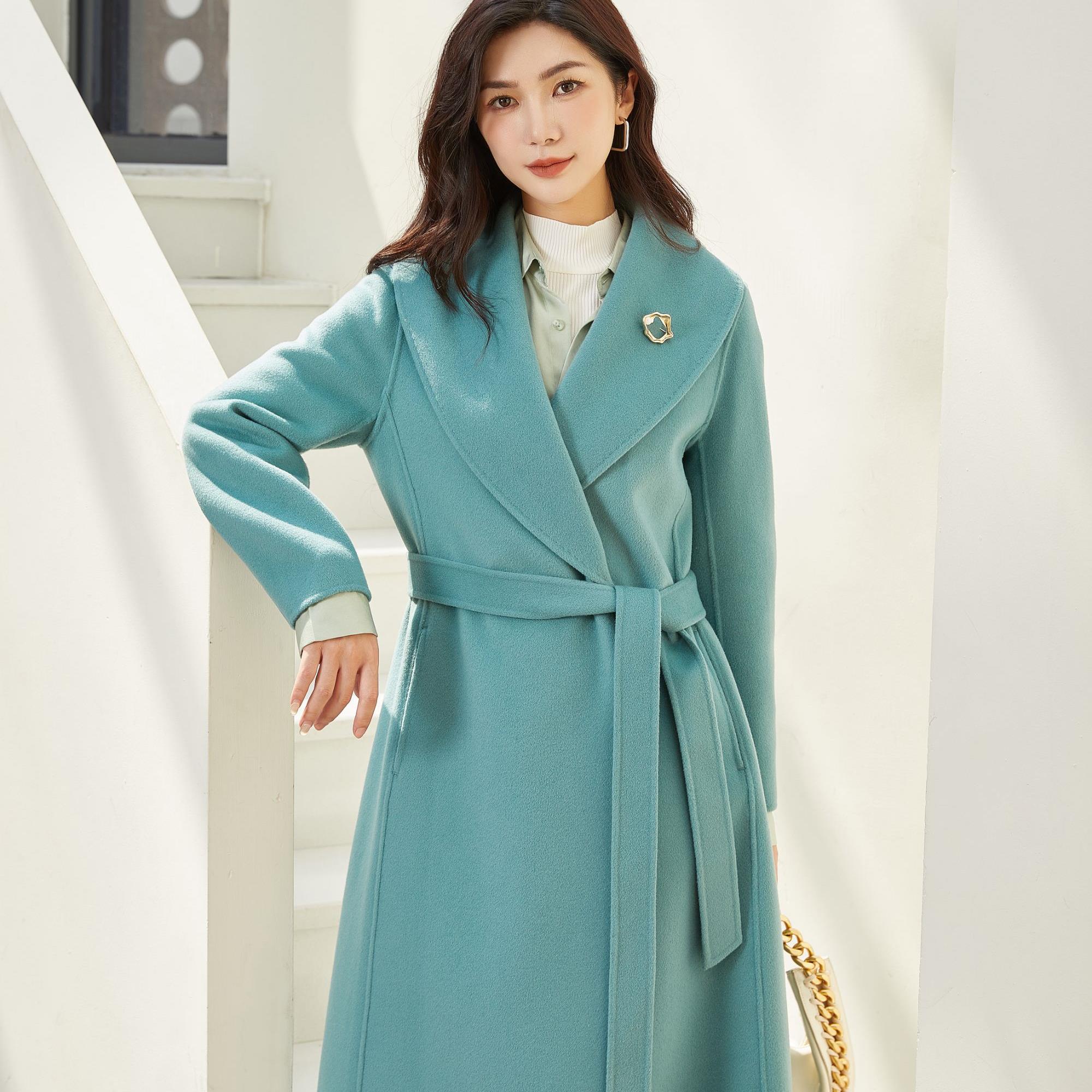 【YANGSHANG】修身型直筒型长款绵羊毛大衣  LB2388