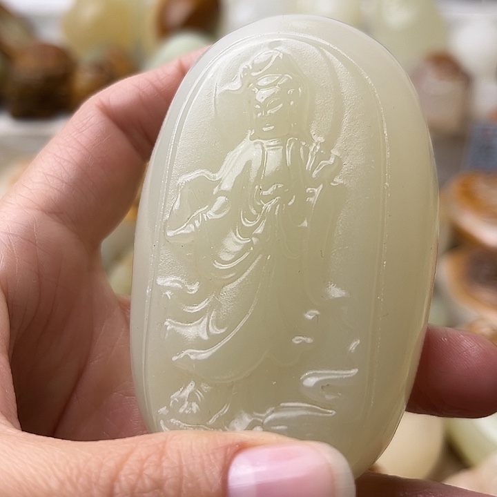 石材古青石不退换观音