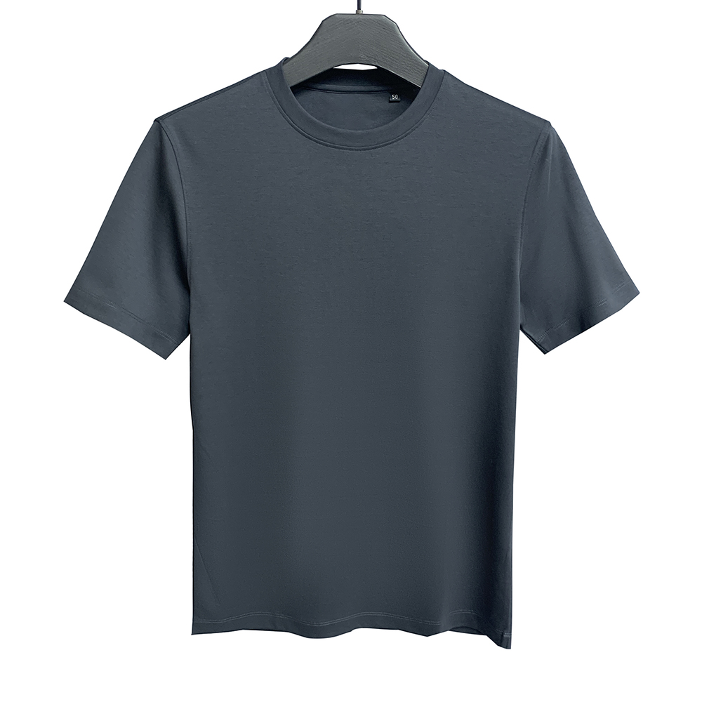 VIC-多【基础款】深灰色亲肤透气弹力夏季短袖圆领T恤73020