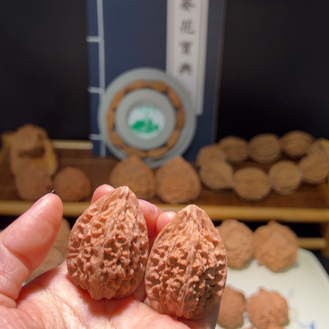 不***烧文玩核桃把件火凤鸡心