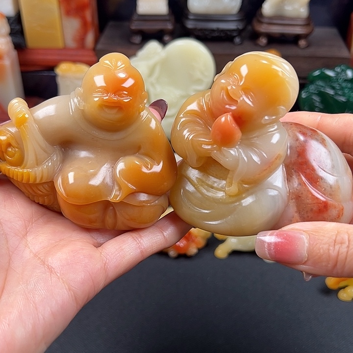 寿山石芙蓉石手把件