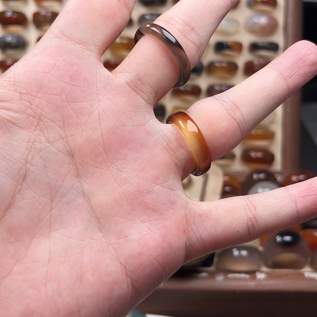 玛瑙/玉髓合金戒指13港16港19