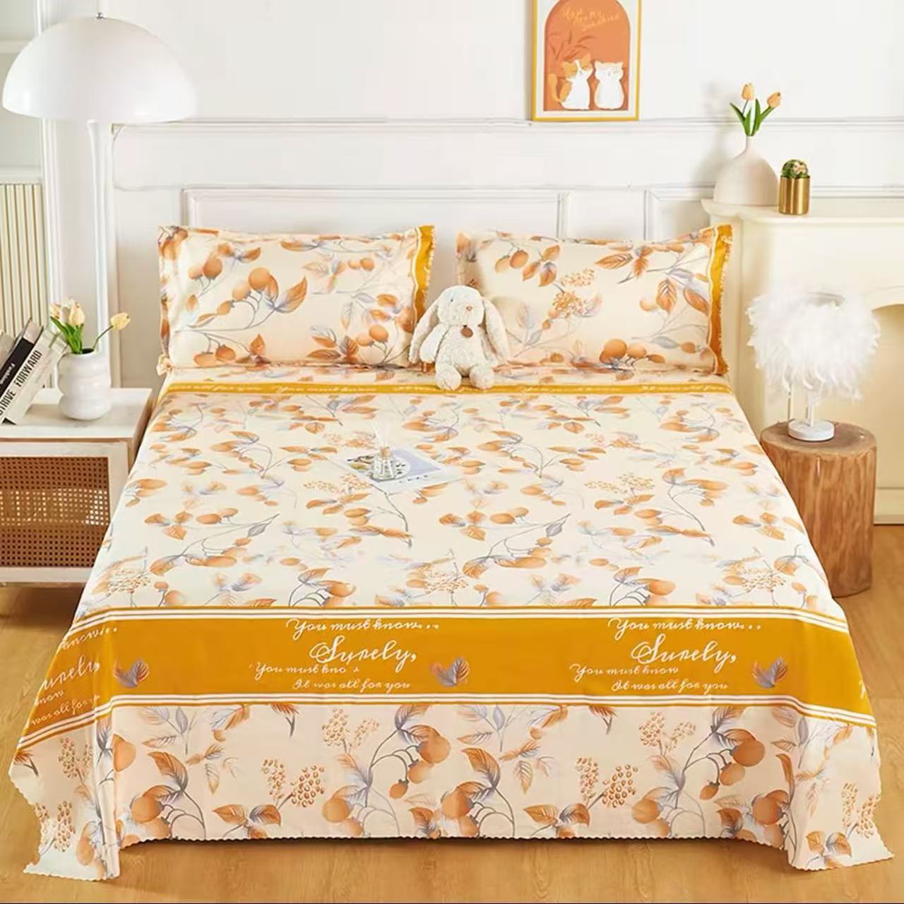 【试睡15天】夏季亲肤磨毛透气印花床单单件200*230cm可机洗机