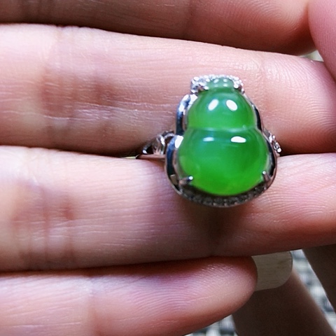 和田玉银S925镶嵌戒指