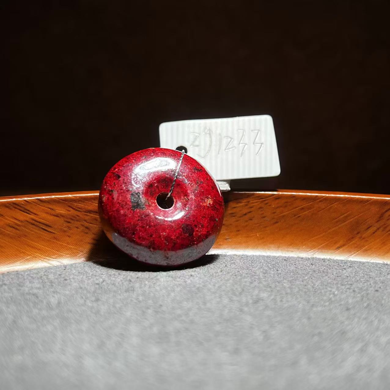 天然辰砂【张老斯珠宝】天然朱砂平安扣吊坠zg1233