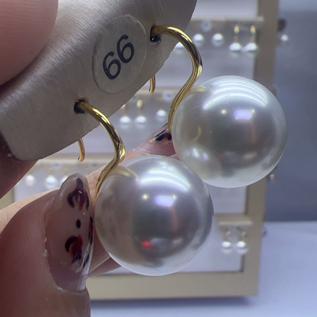 淡水珍珠耳饰18K金镶嵌