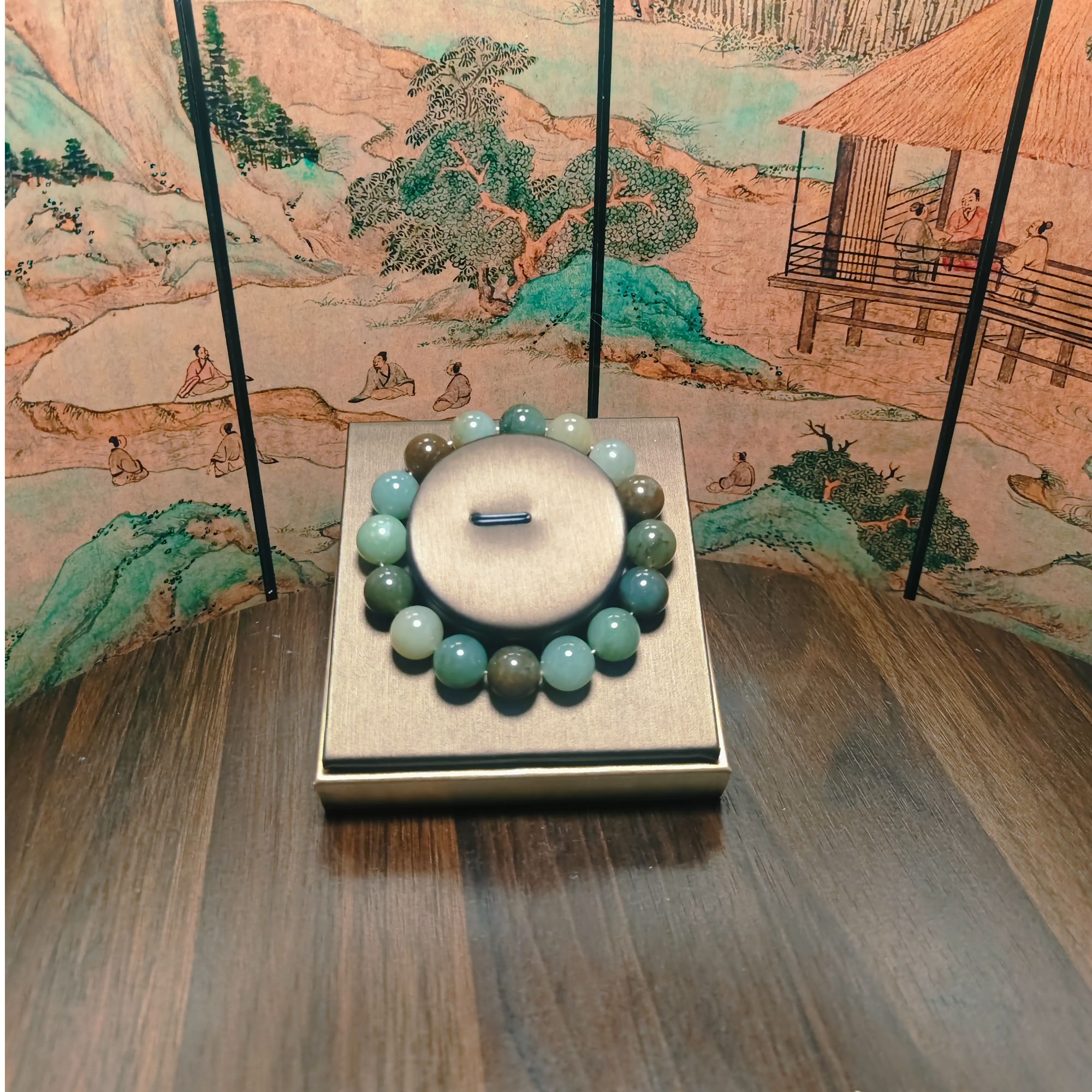 N和田玉多宝圆珠手串（卡12）0295