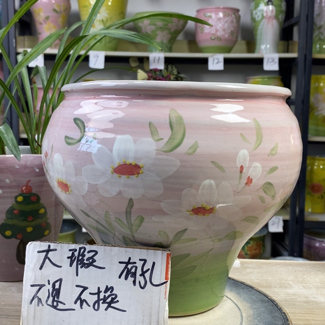 景德镇手工手绘陶瓷花盆