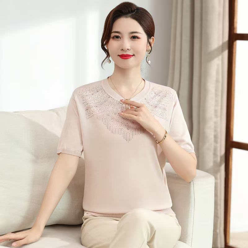 时尚辣妹款女装冰丝短袖夏季薄款清凉感夏装