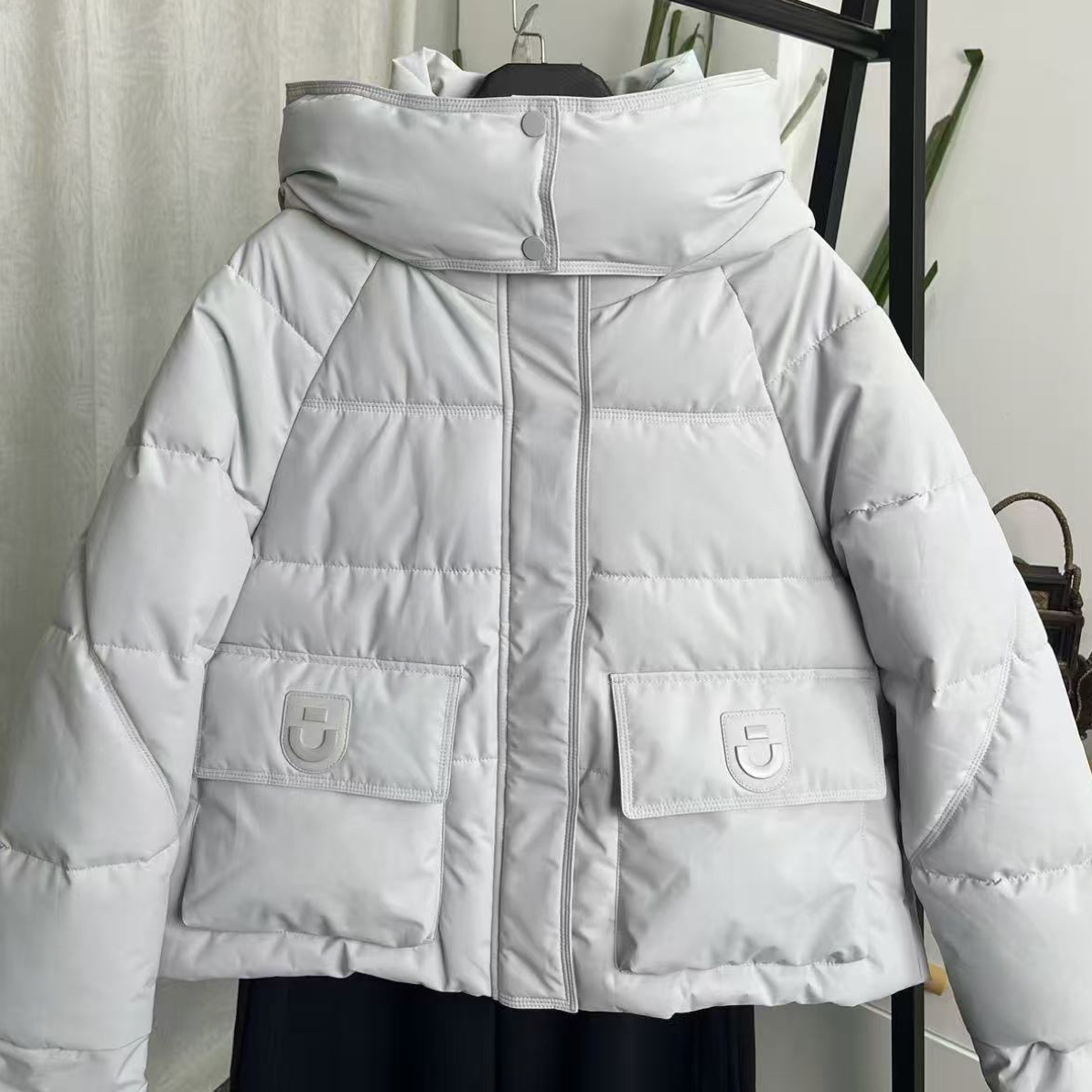 连帽女学院风短款花苞保暖休闲冬季百搭棉服