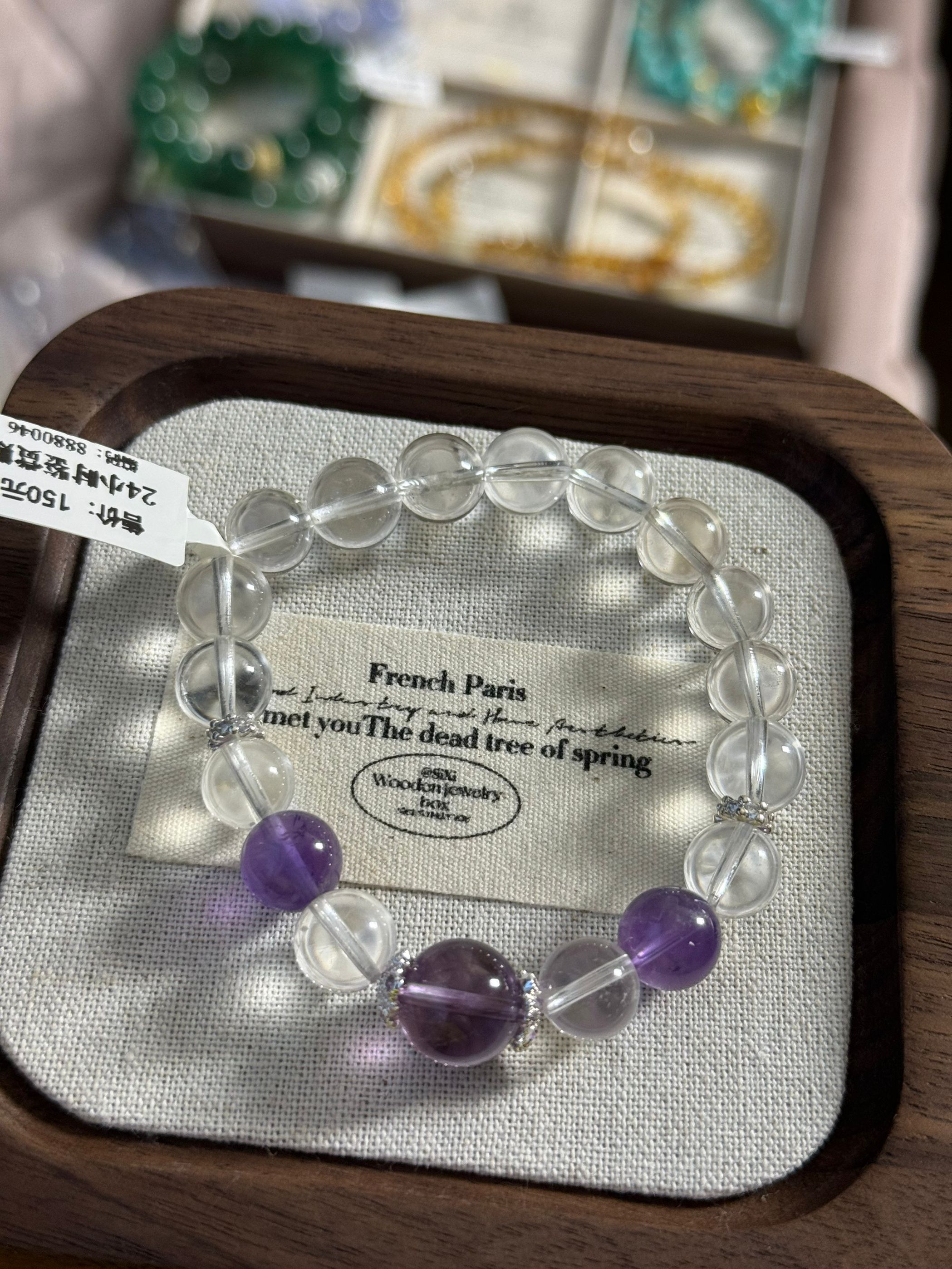 纯天然白水晶单珠DIY时尚百搭手串